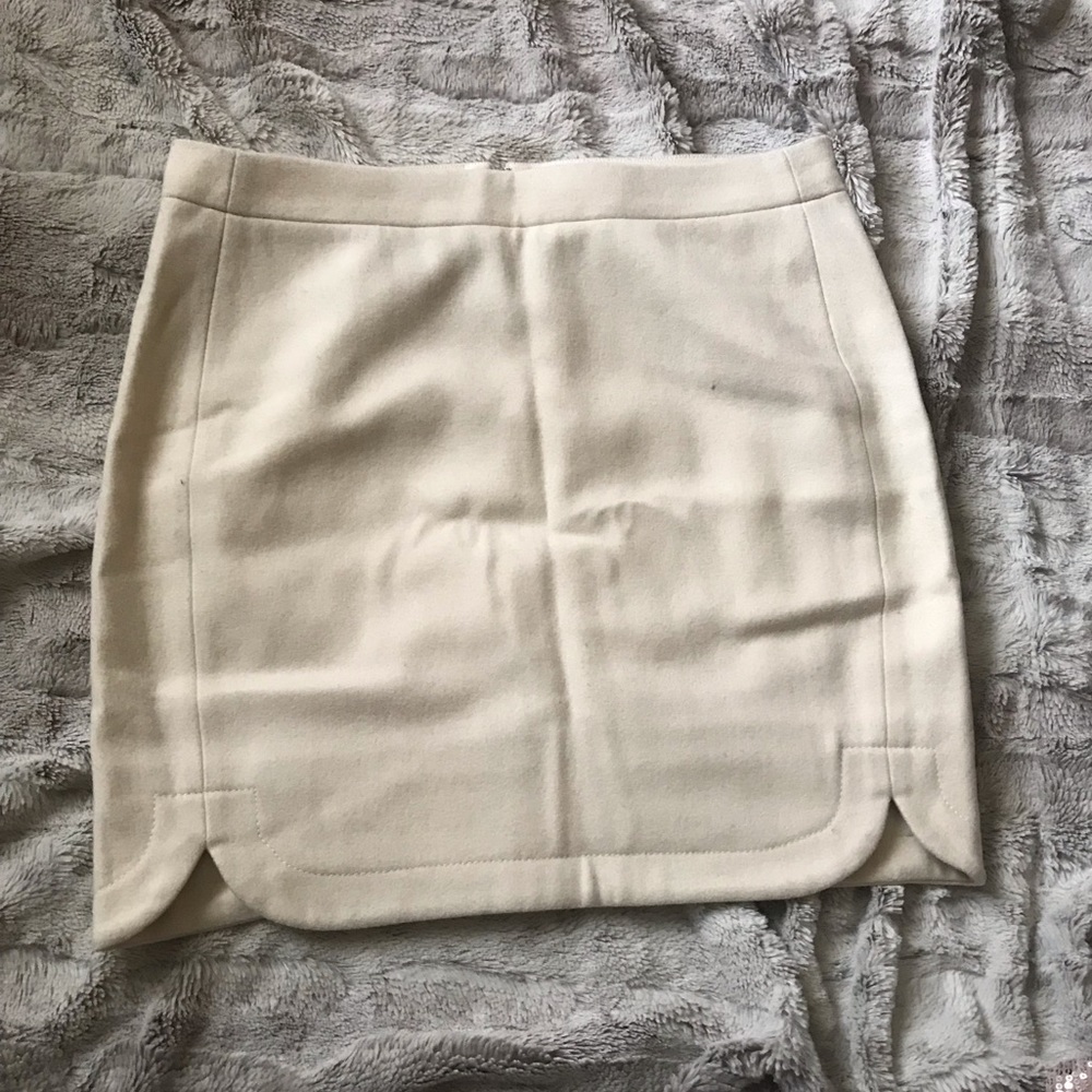 Jcrew ivory wool mini skirt size 2